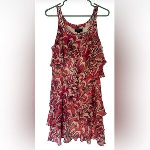 Dressbarn Collection Sleeveless Tiered Abstract Knee Length Pink Dress 14